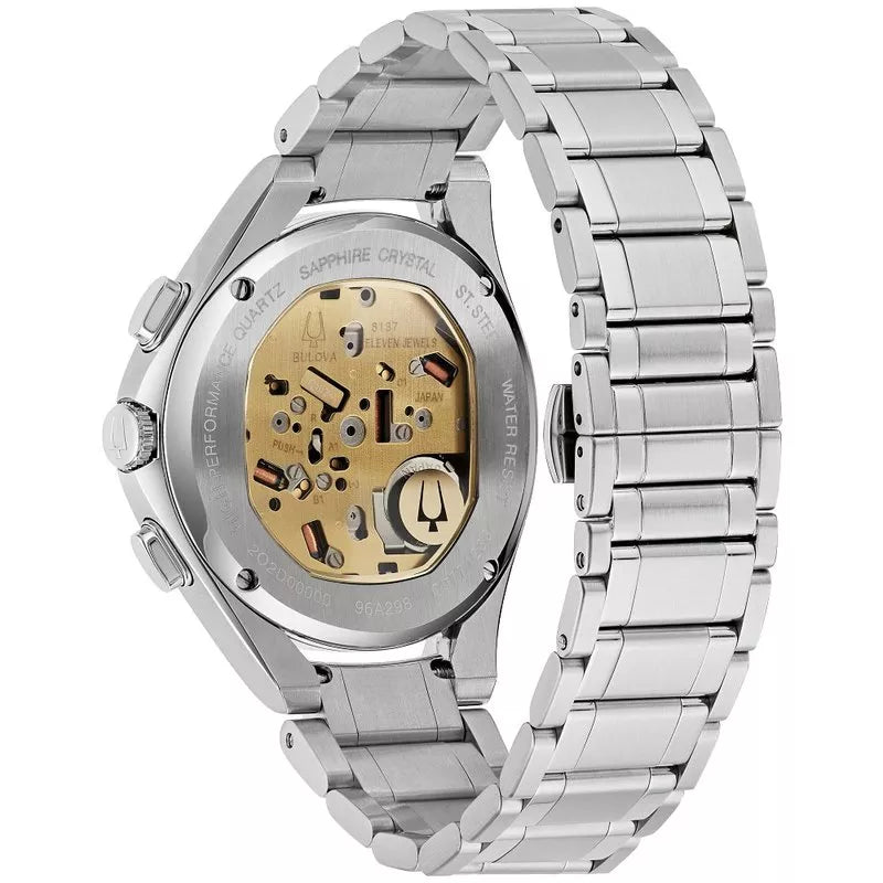 Bulova Curv de hombre banda de acero inoxidable 44mm – 96A298
