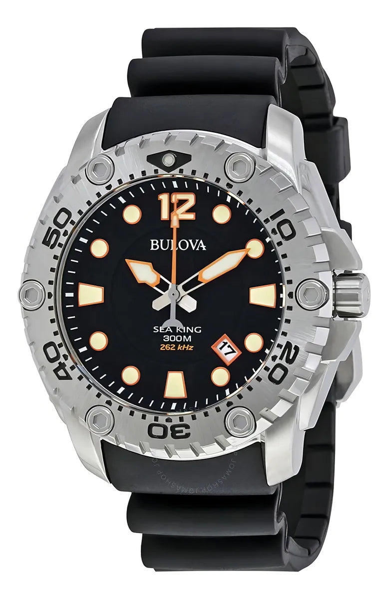 Bulova Sea King de hombre pulsera de caucho 48 mm – 96B228