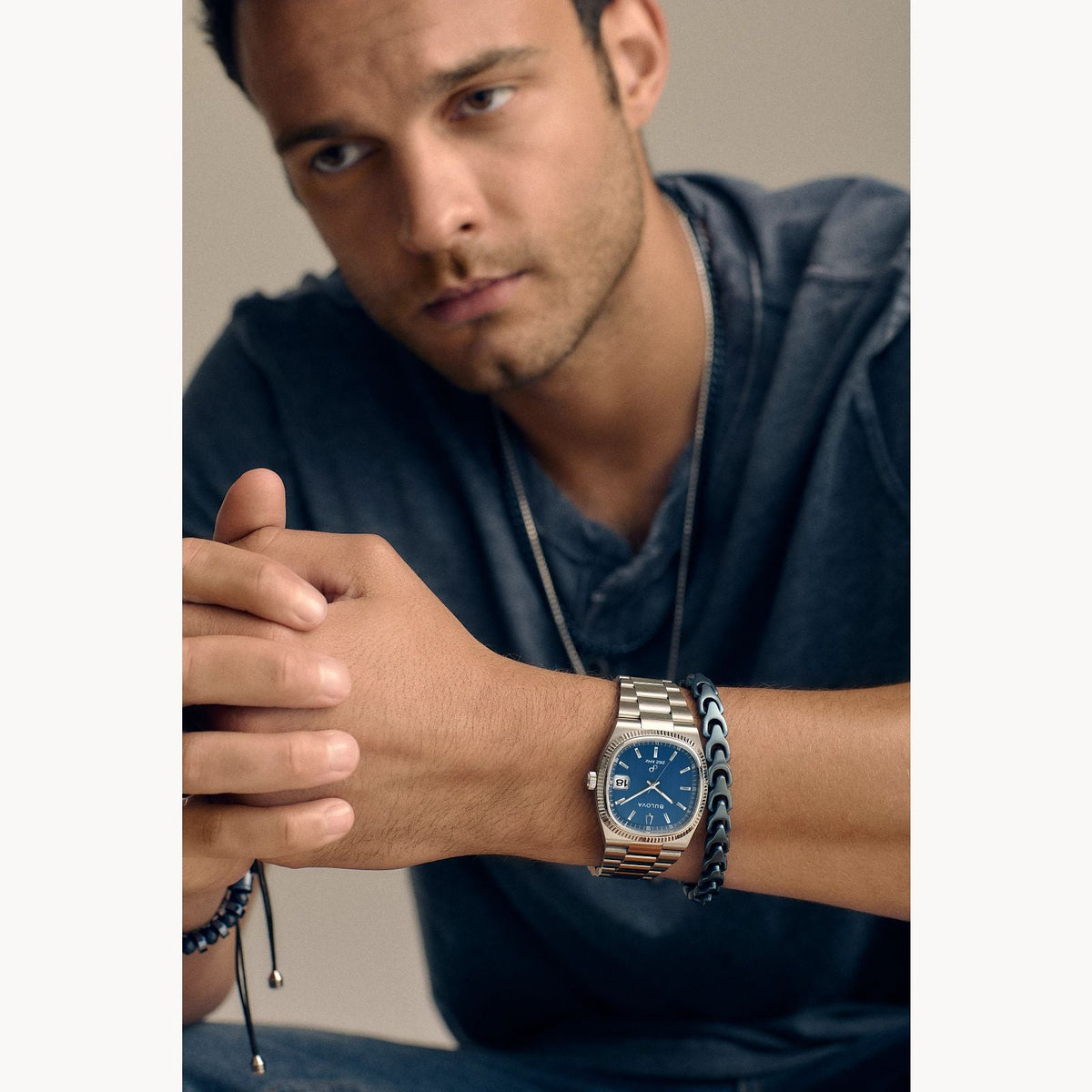 Bulova Super Seville de caballero pulsera de metal – 96B440