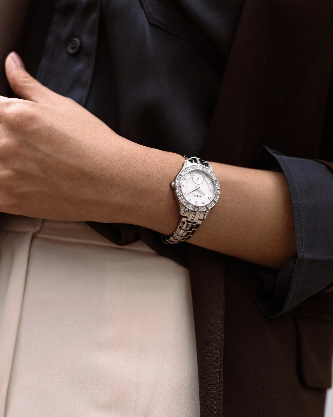 Bulova Phantom Crystal de señorita correa de metal – 96L291