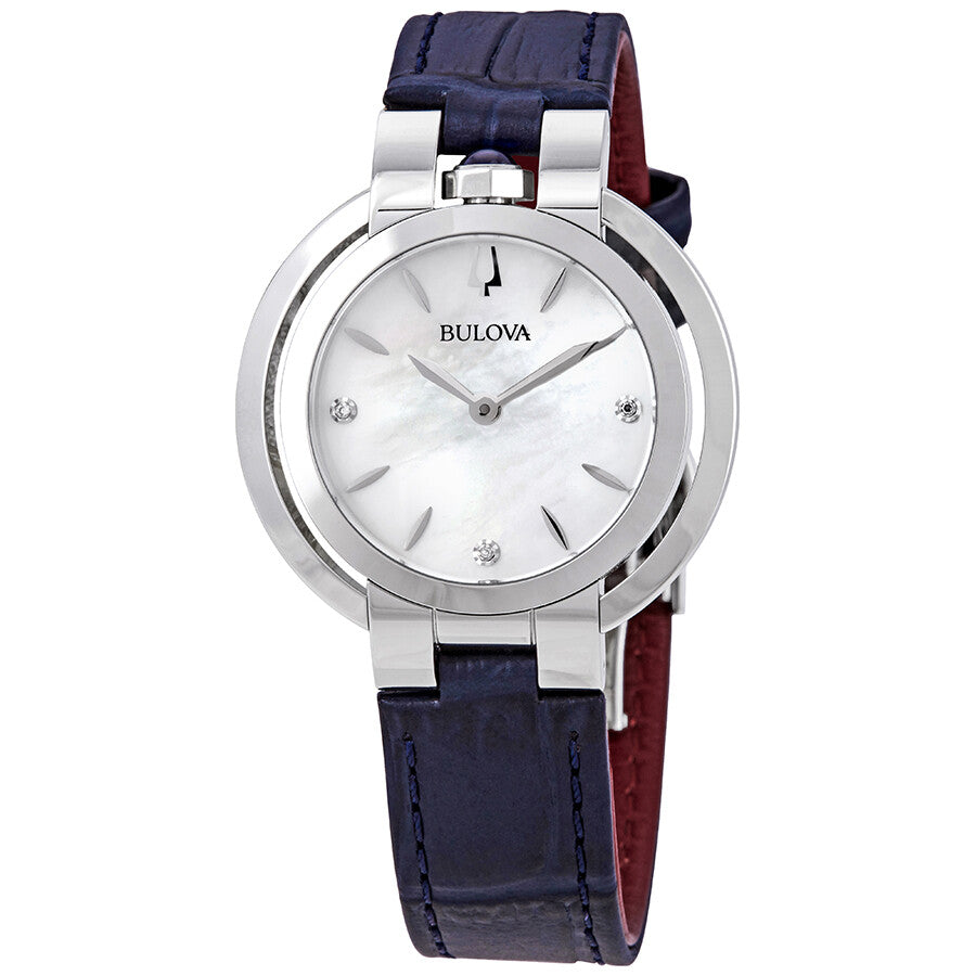 Bulova Rubaiyat de señorita correa de cuero – 96P196