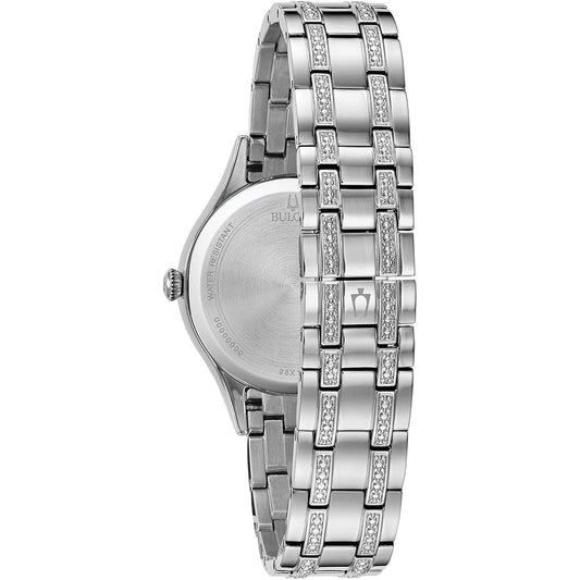 Bulova Crystal Mother of Pearl de señorita pulsera de metal 32 mm – 96X145