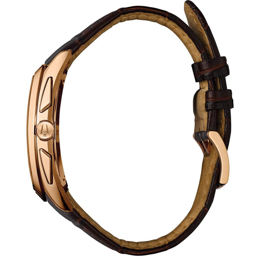 Bulova Curv de hombre correa de cuero – 97A124
