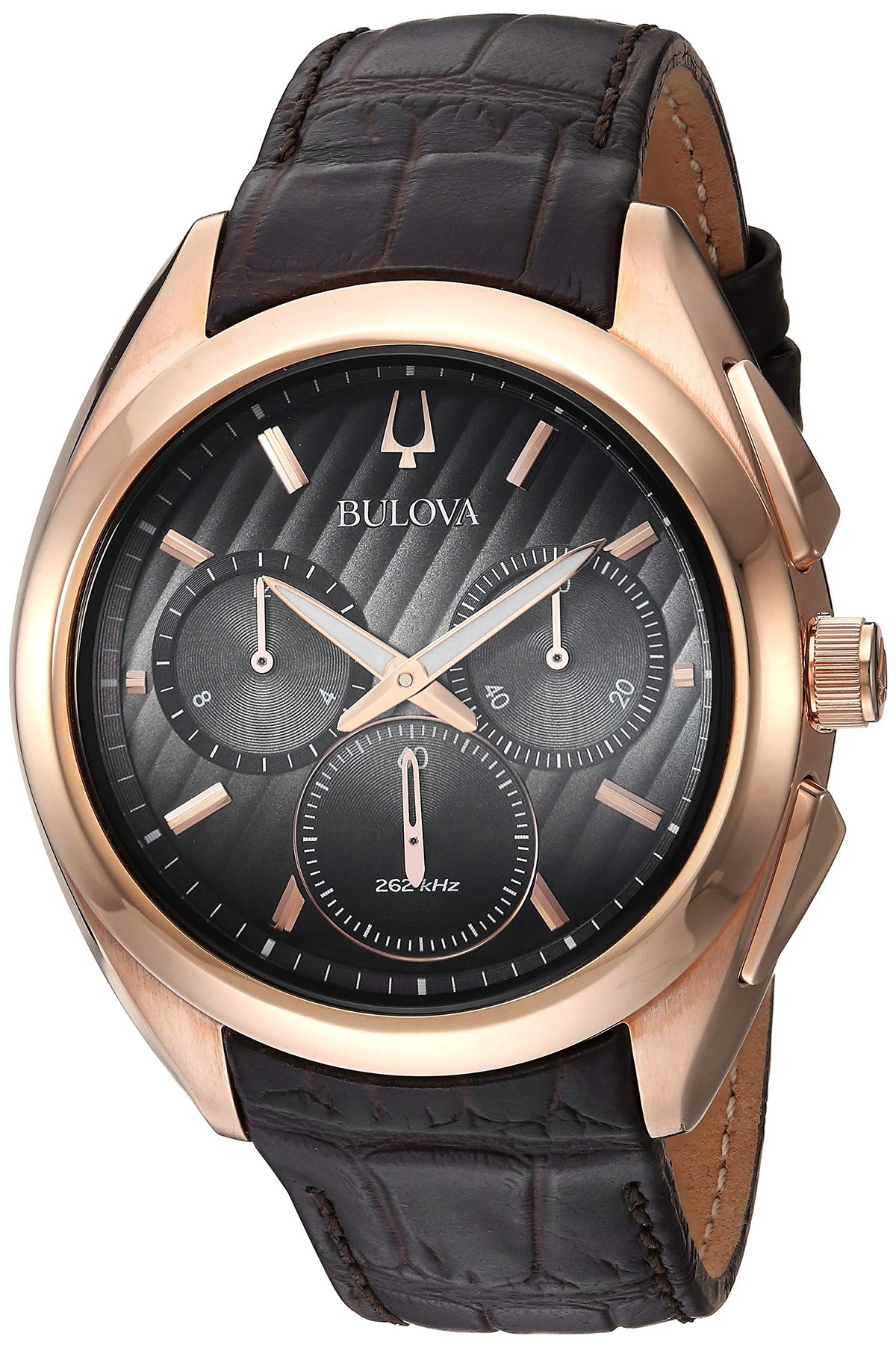 Bulova Curv de hombre correa de cuero – 97A124