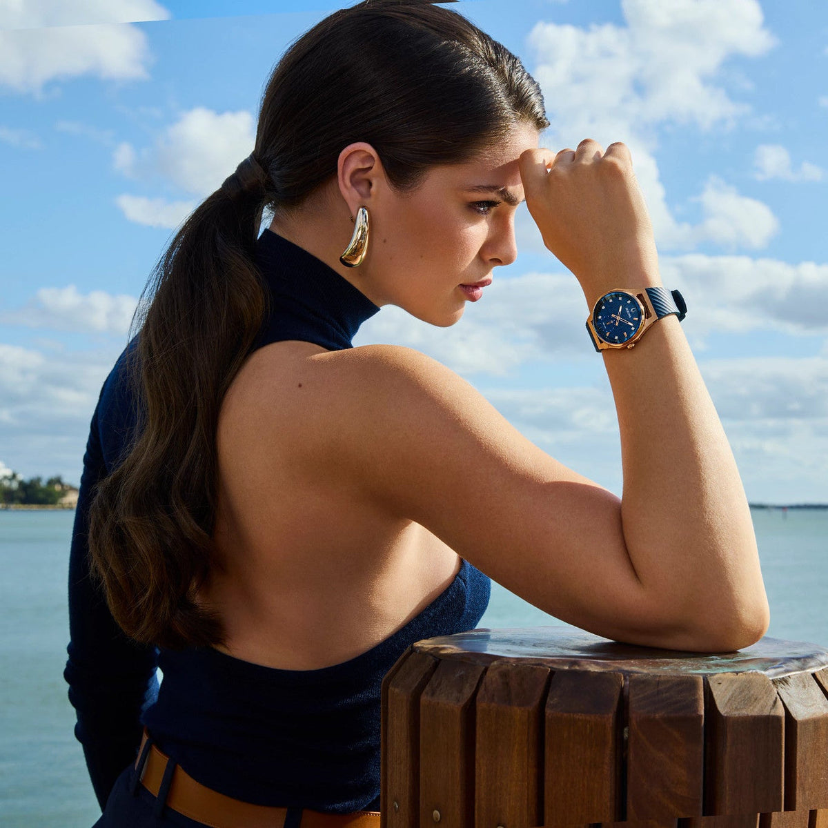 Bulova Curv Marc Anthony de dama correa de resina – 97P174