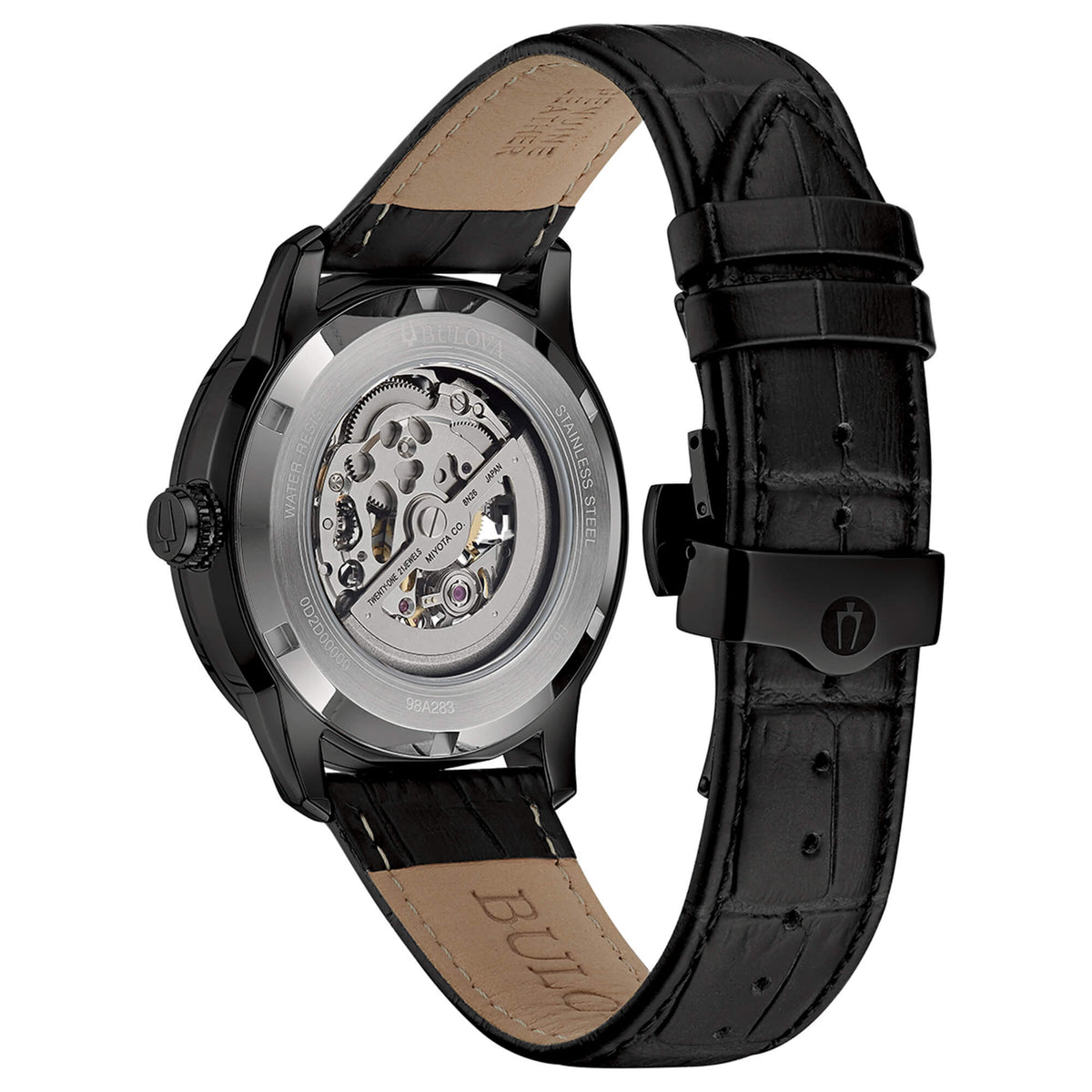 Bulova Sutton Skeleton de hombre correa de cuero – 98A283