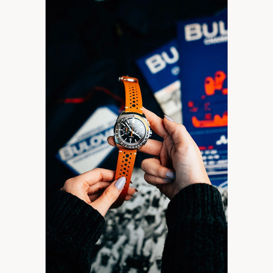 Bulova Racer de hombre pulsera de piel 42 mm – 98B427
