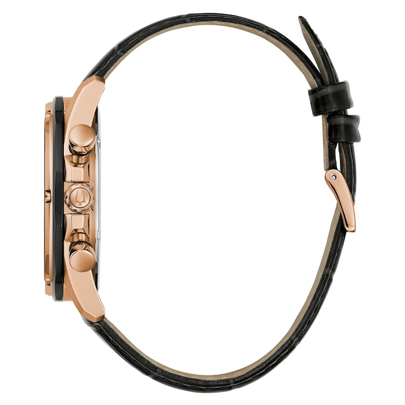 Bulova Crystal de hombre pulsera de cuero 43 mm – 98K117