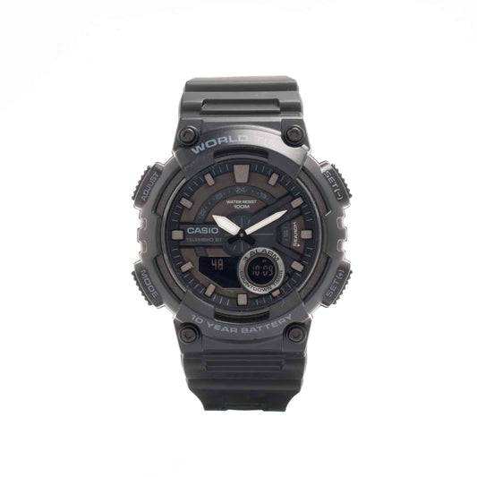 Casio para Hombre, Hora Mundial, Telememo 30, 10 Años de Batería – AEQ-110W-1BV