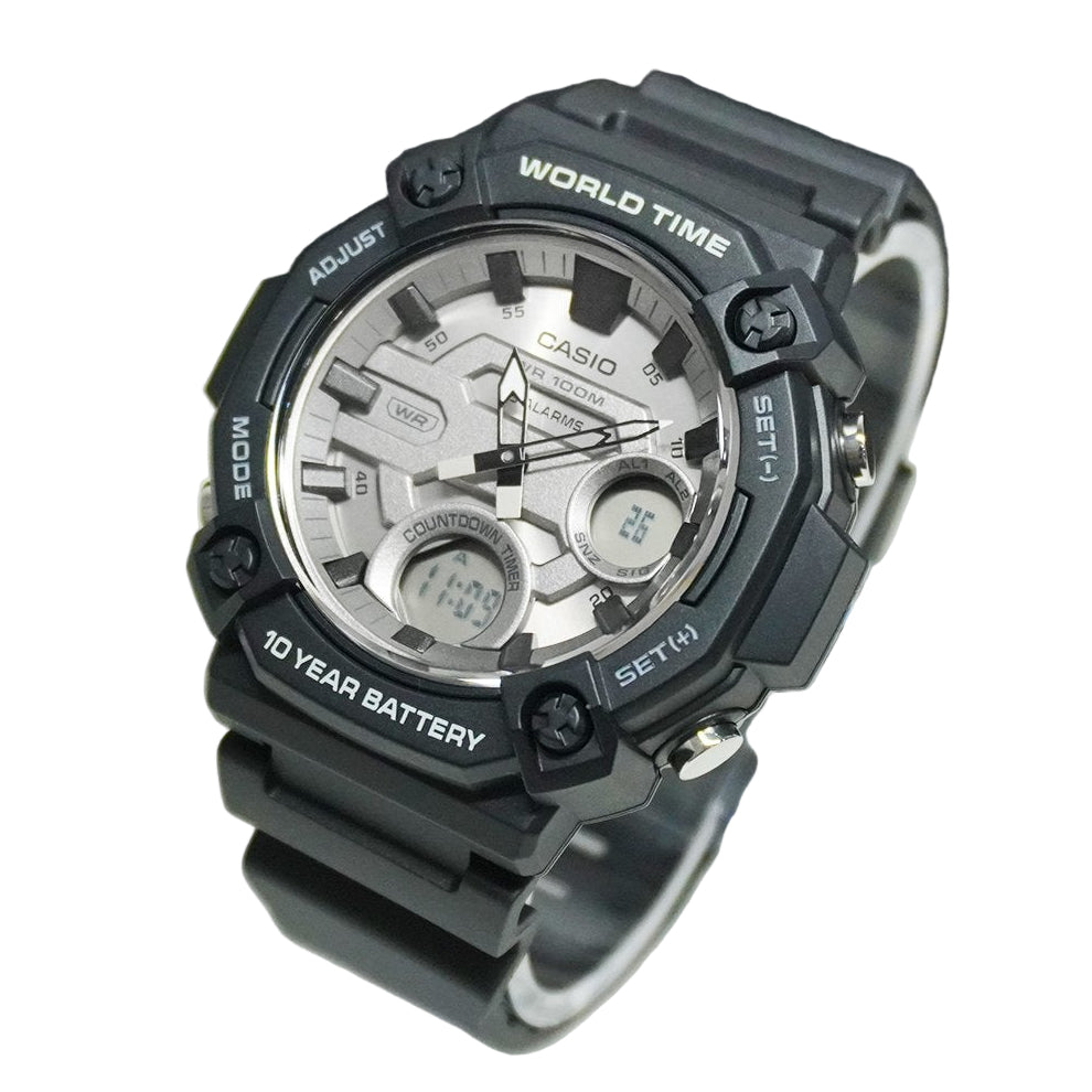 Casio de hombre pulsera de resina 10 años de batería – AEQ-120W-7AV