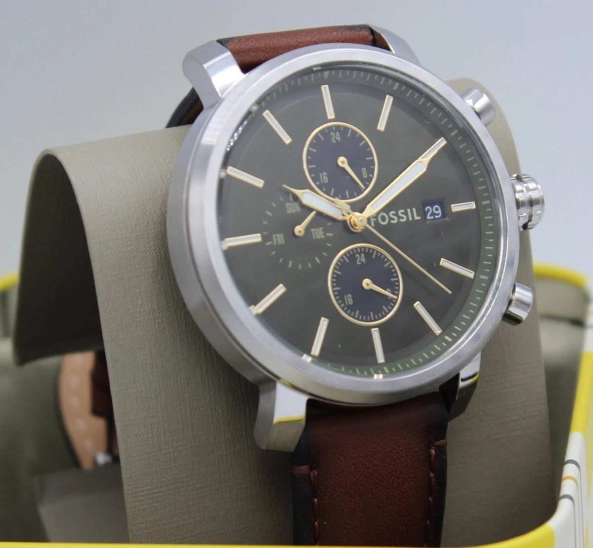 Fossil Rhett de hombre pulsera de cuero – BQ2932