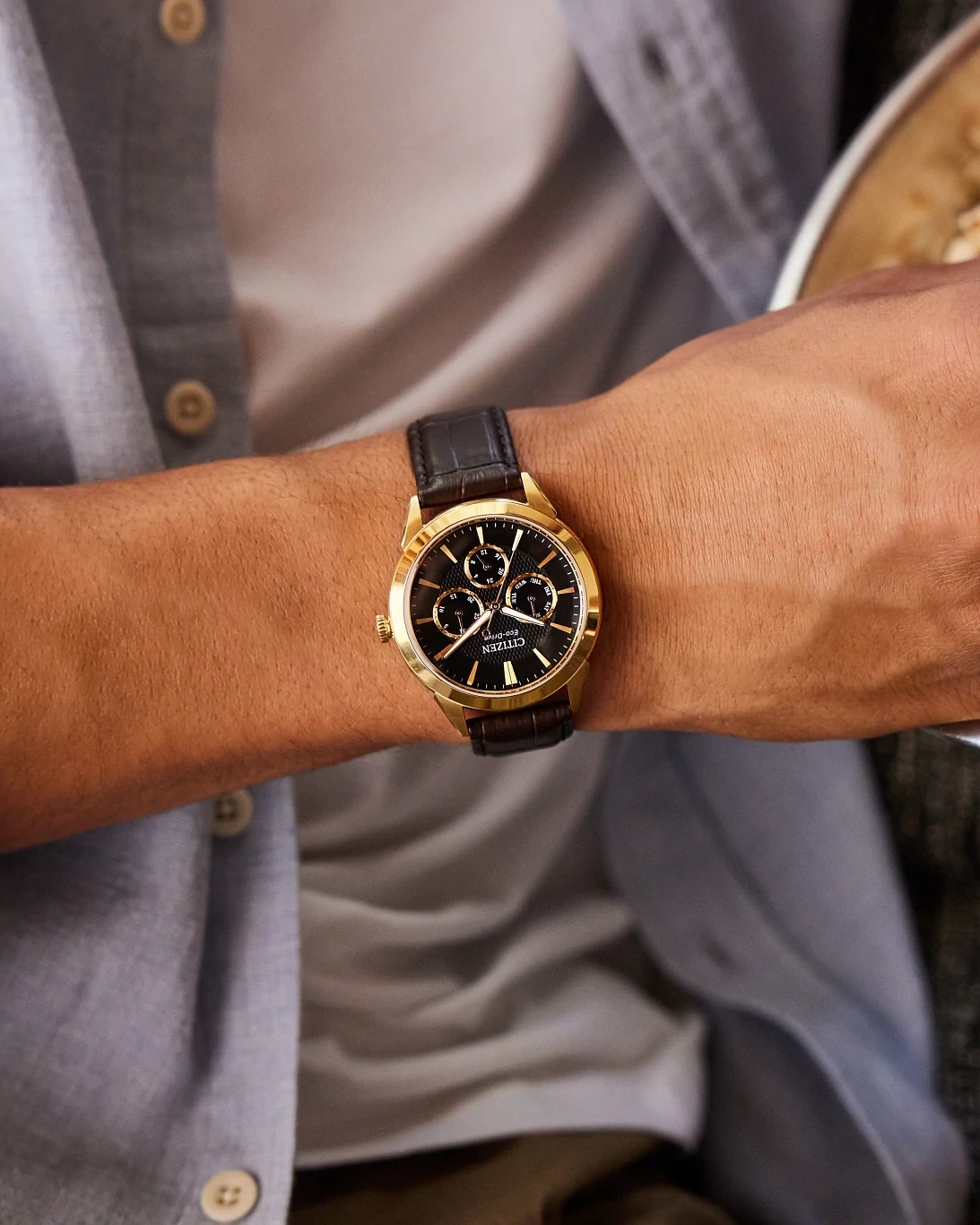 Citizen Rolan de hombre pulsera de piel 40 mm Eco-drive – BU2112-06E