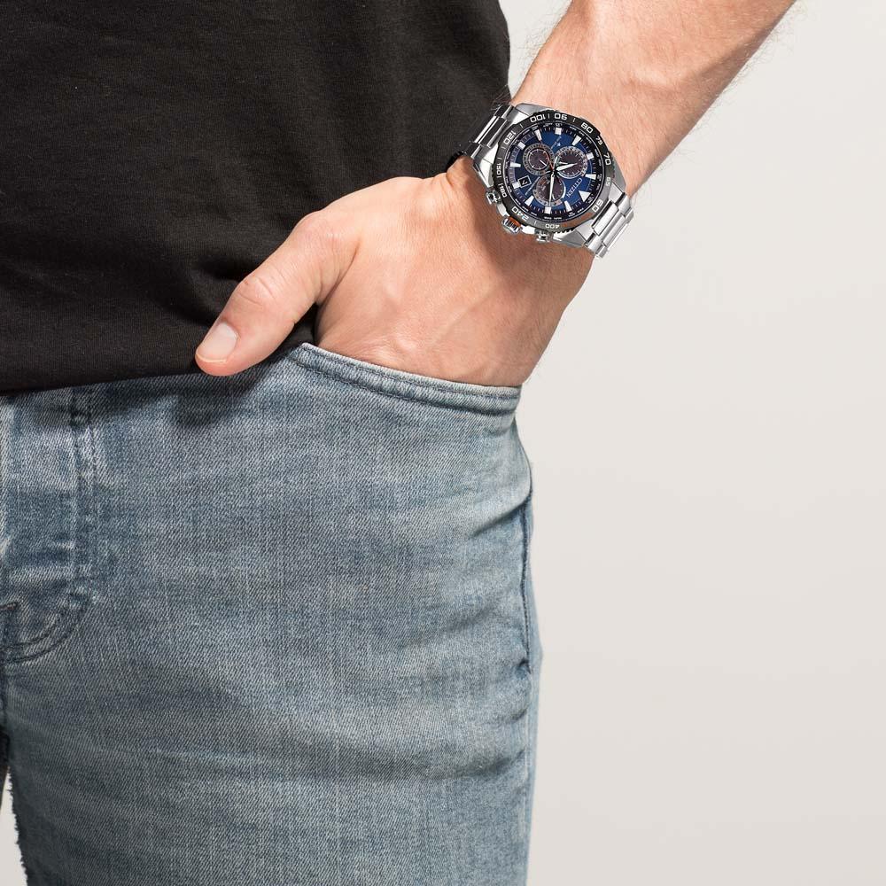 Citizen Eco-Drive de caballero pulsera de metal 45mm – CB5034-58L