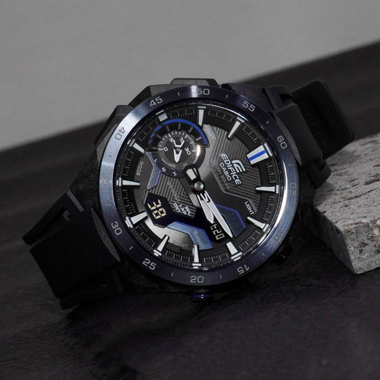 Edifice Windflow de hombre banda de silicona – ECB-2200PB-1A