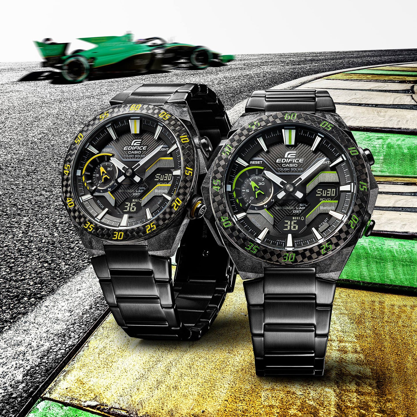 Edifice de caballero pulsera de metal – ECB-2200RC-1A3