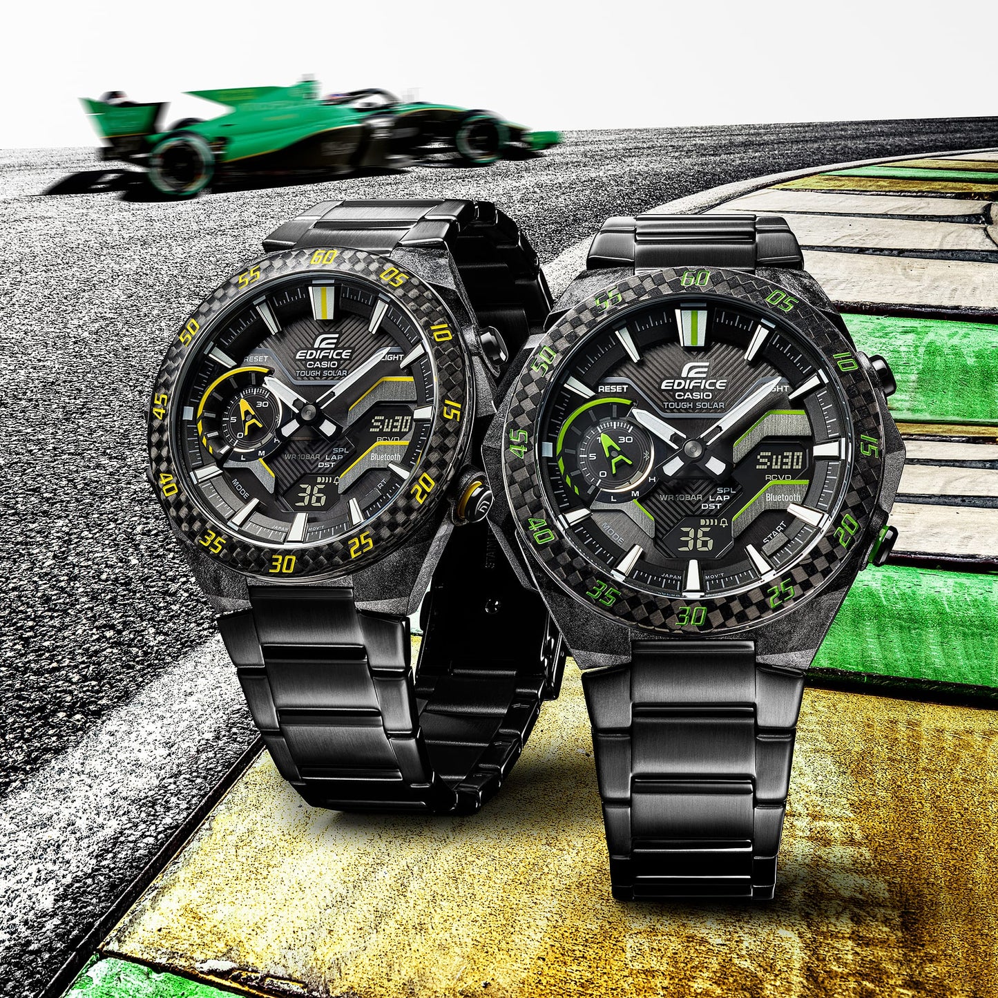 Edifice de caballero pulsera de metal – ECB-2200RC-1A9