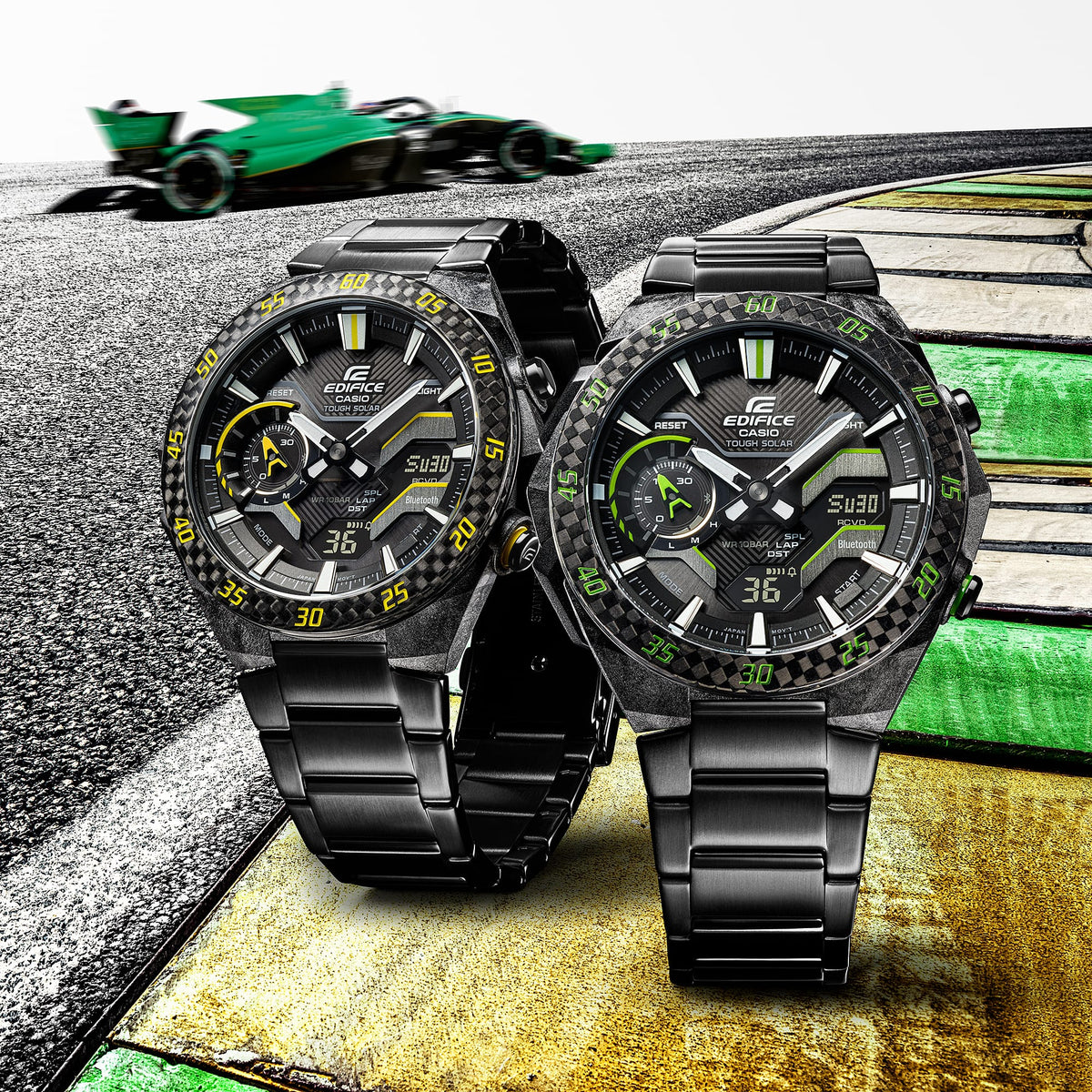 Edifice de caballero pulsera de metal – ECB-2200RC-1A9