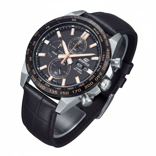 Edifice de hombre correa de piel – EFR-574BL-1AV