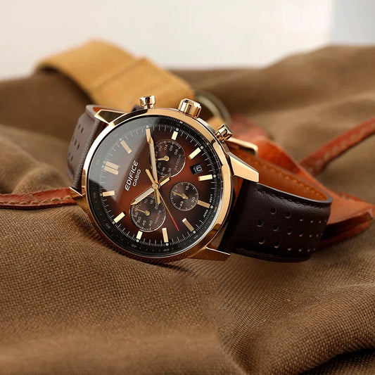 Edifice de hombre correa de cuero – EFR-575CL-5A