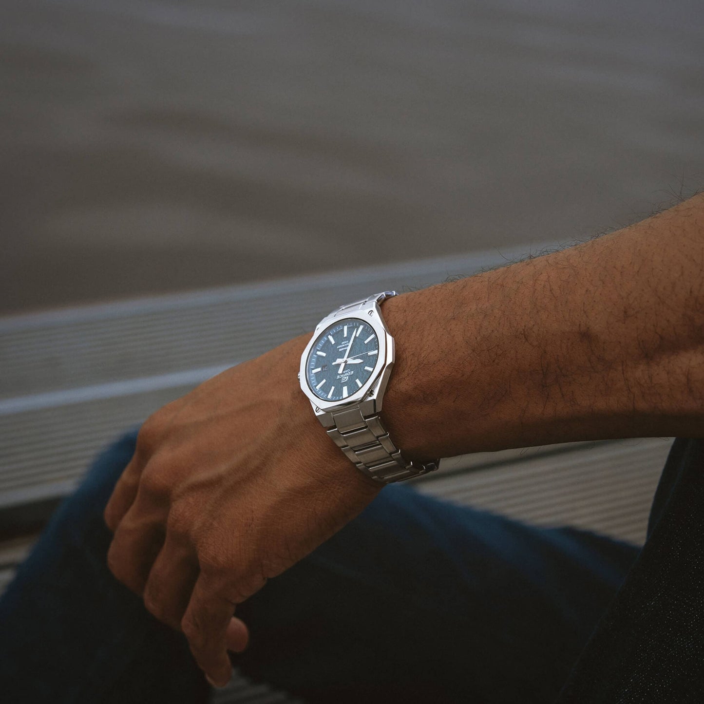 Edifice de hombre pulsera de metal cristal zafiro – EFR-S108DE-3AV