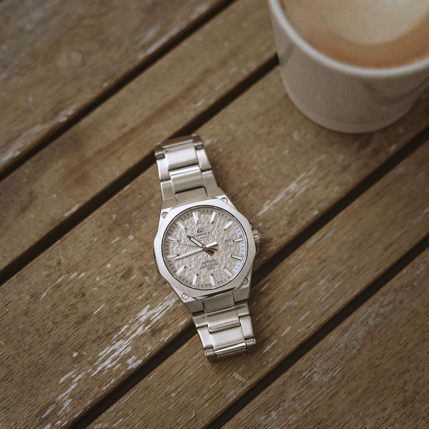Edifice de hombre pulsera de metal 44 mm cristal zafiro – EFR-S108DE-8AV