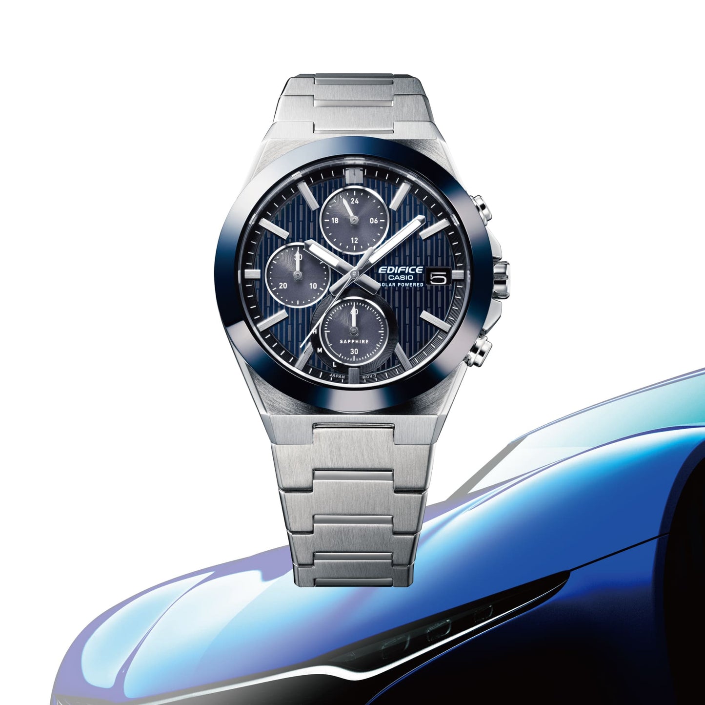 Edifice de hombre pulsera de metal cristal zafiro – EFS-S650D-2A