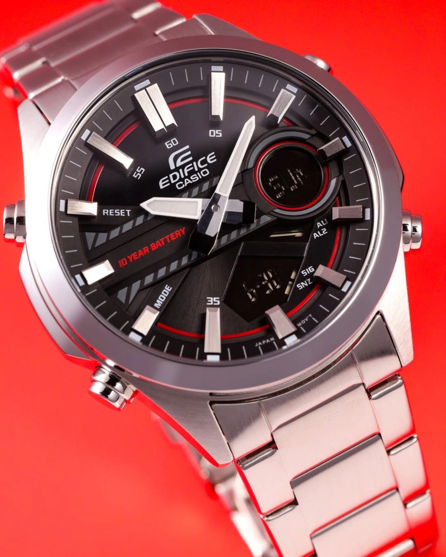 Edifice de hombre pulsera de metal 10 años de batería – EFV-C120D-1A4