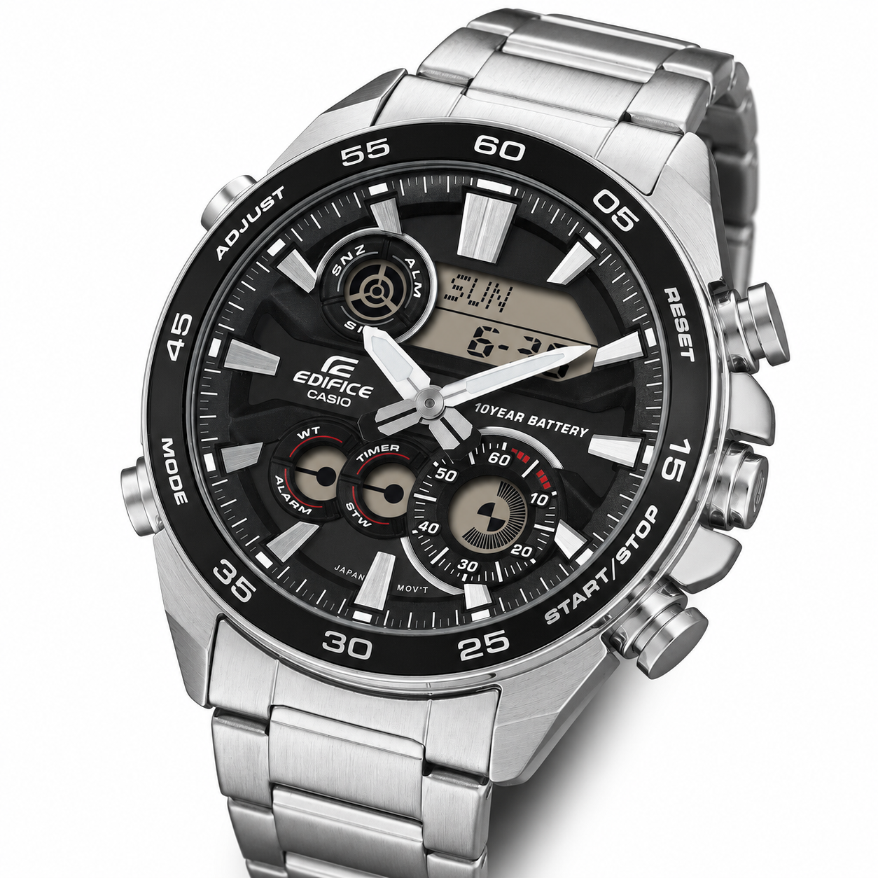 Edifice de hombre correa de metal 10 años de batería – ERA-130D-1A
