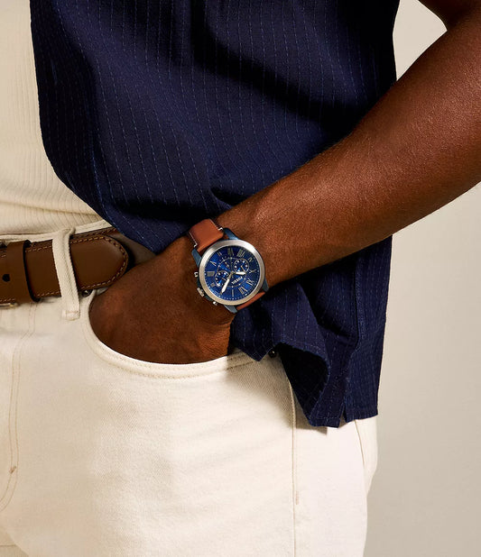 Fossil Grant de hombre pulsera de piel 44 mm – FS5151