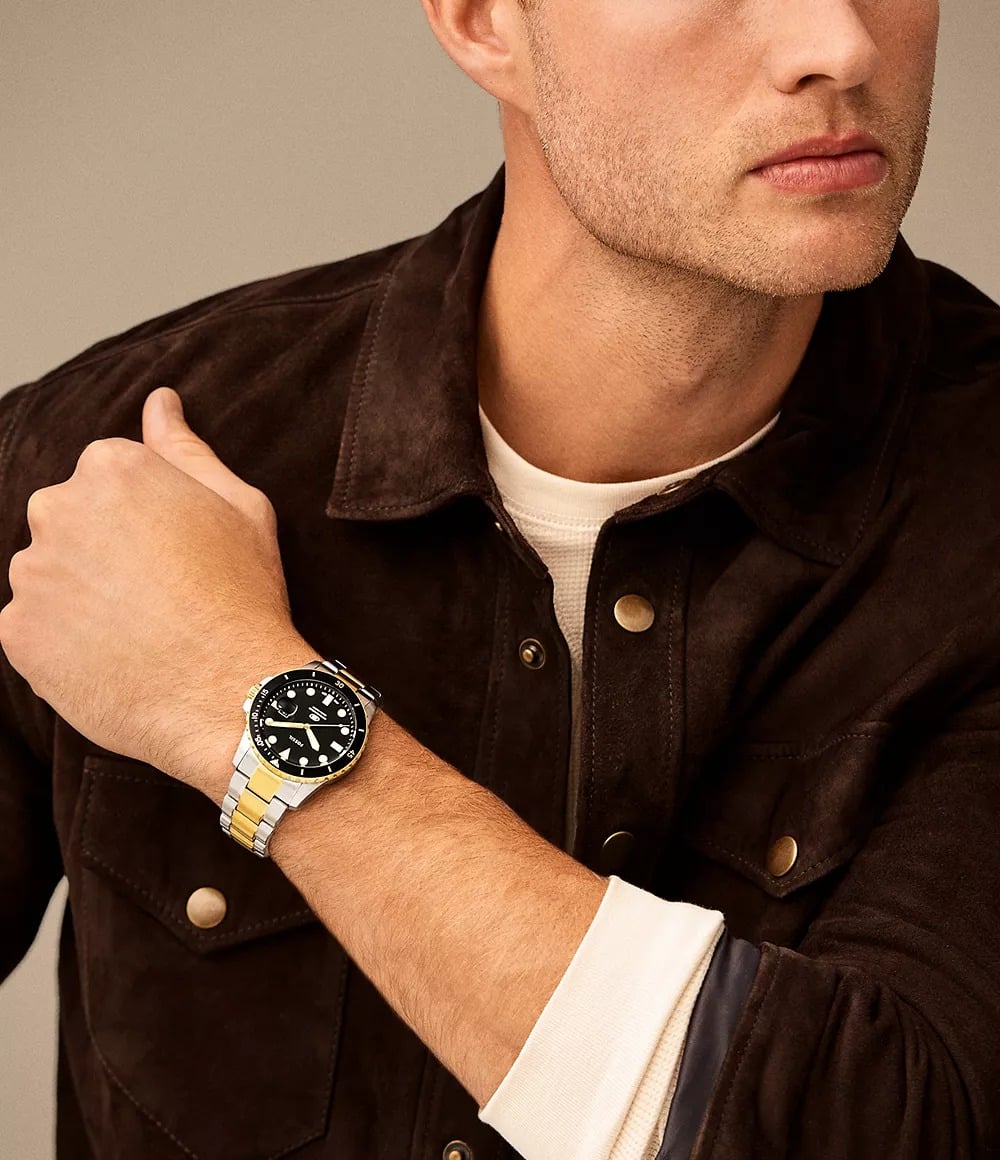 Fossil Blue Dive Para hombre pulsera de metal duotono – FS6031
