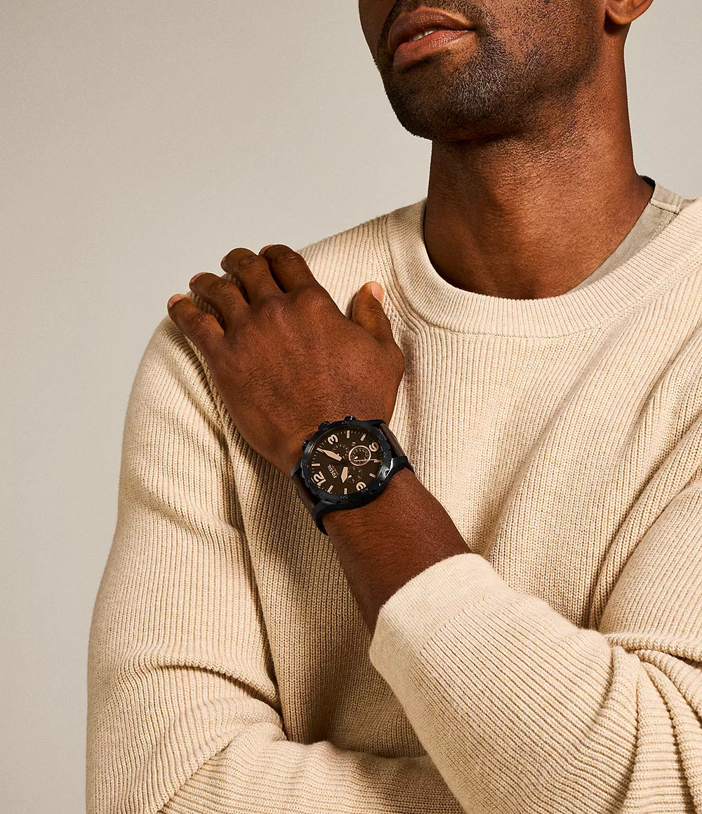 Fossil Nate de hombre pulsera de cuero 50 mm – JR1487