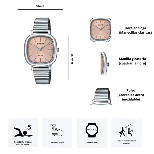 Casio de dama pulsera de metal – LTP-B166D-4AV