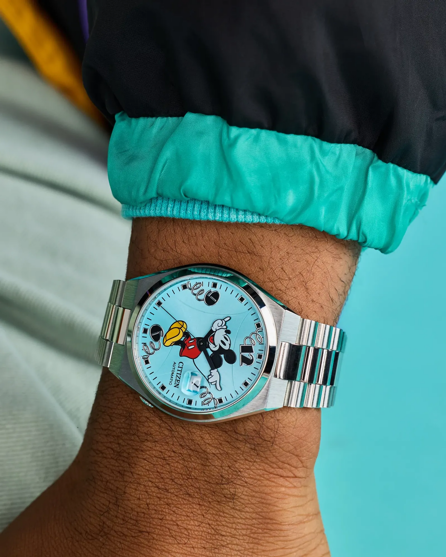 Citizen Tsuyosa Mickey Mouse de hombre pulsera de metal – NJ0156-50L