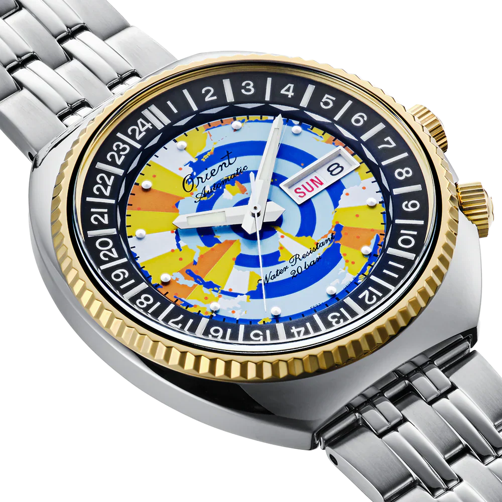 Orient de hombre pulsera de metal World Map 75th Aniversario – RA-AA0E08Y