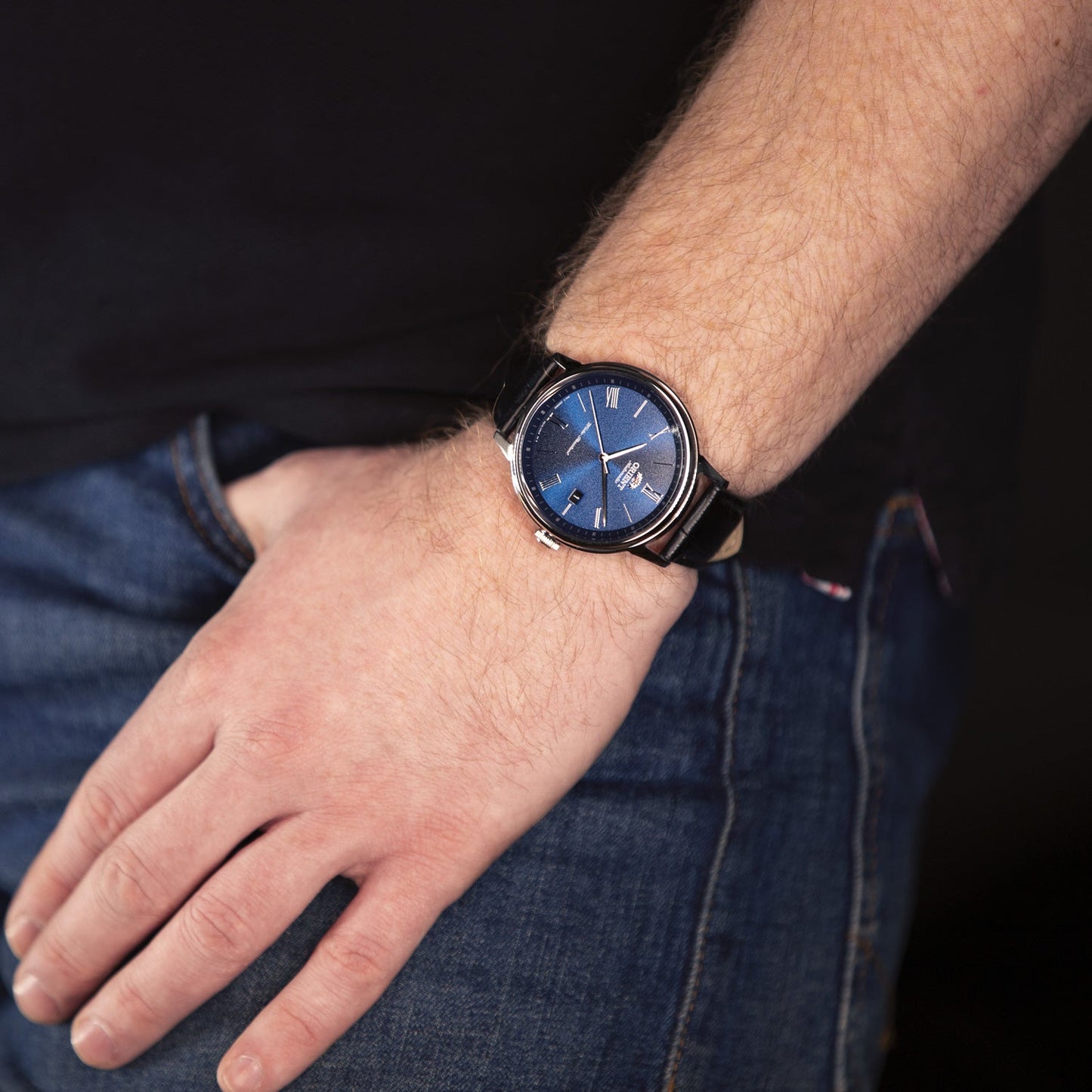Orient Contemporary Análogo para Hombre correa de Cuero – RA-AC0J05L