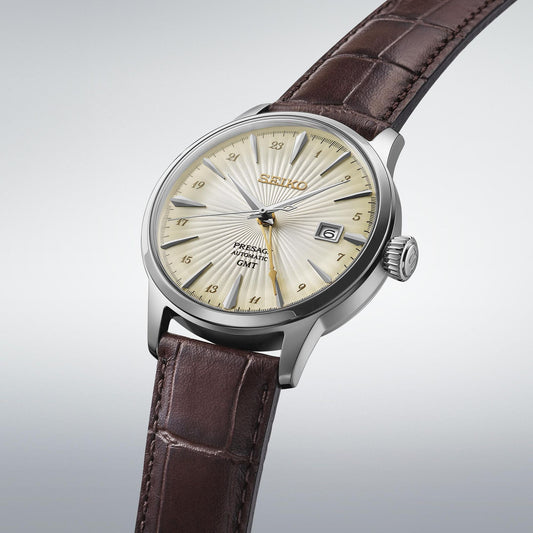 Seiko Presage GMT de hombre banda de piel – SSK041J1