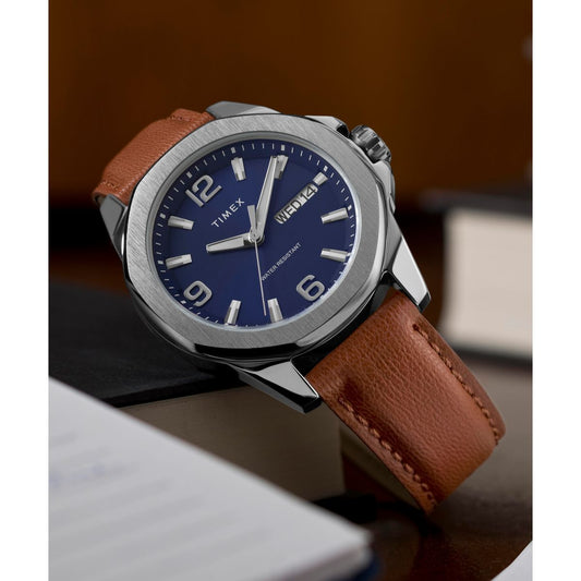 Timex Essex Day de hombre correa de cuero – TW2W92800