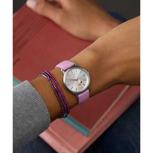 Timex x Peanuts Snoopy Trascend de dama correa de cuero – TW2Y26000