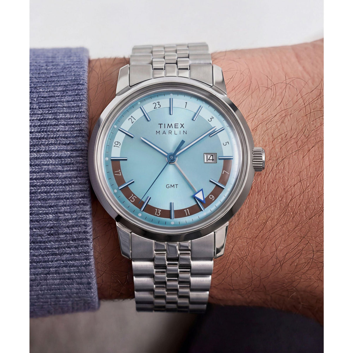 Timex Marlin GMT de hombre correa de metal – TW2Y84100