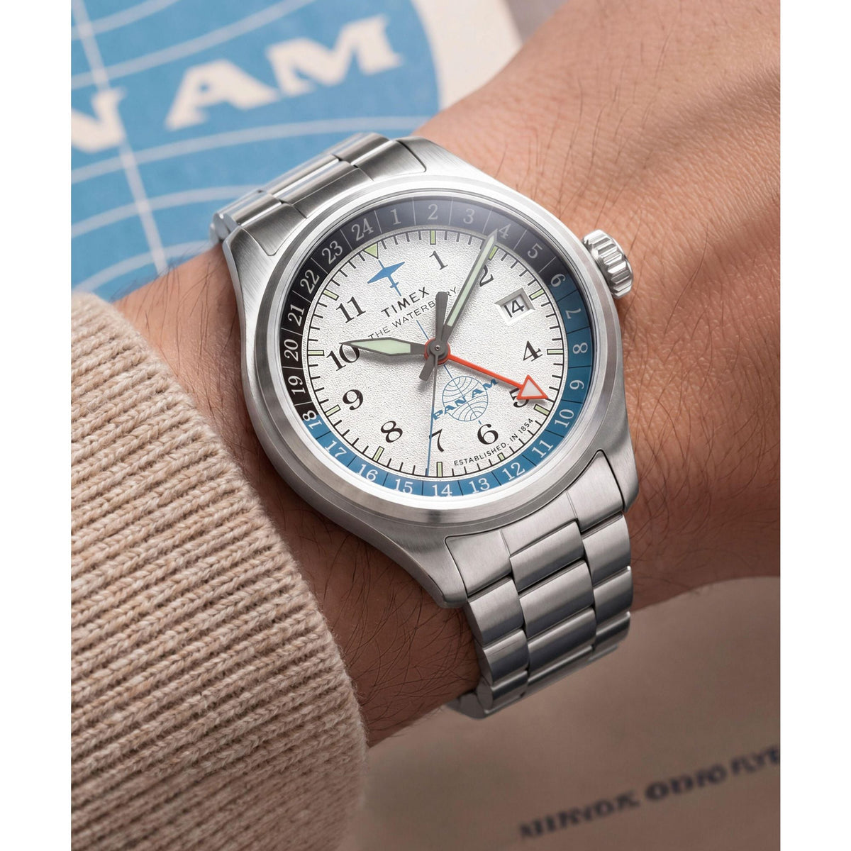 Timex Waterbury Pan Am de hombre correa de metal – TW2Y94600