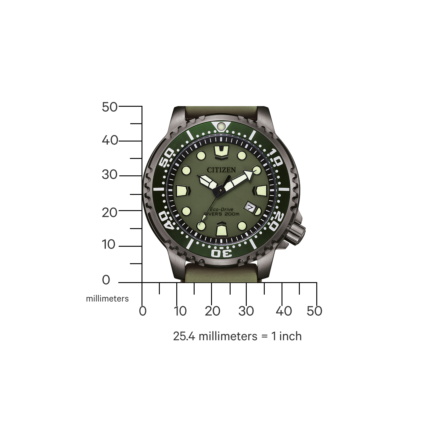 bn0157-11x Reloj Citizen Eco-drive de hombre pulsera de caucho 44 mm