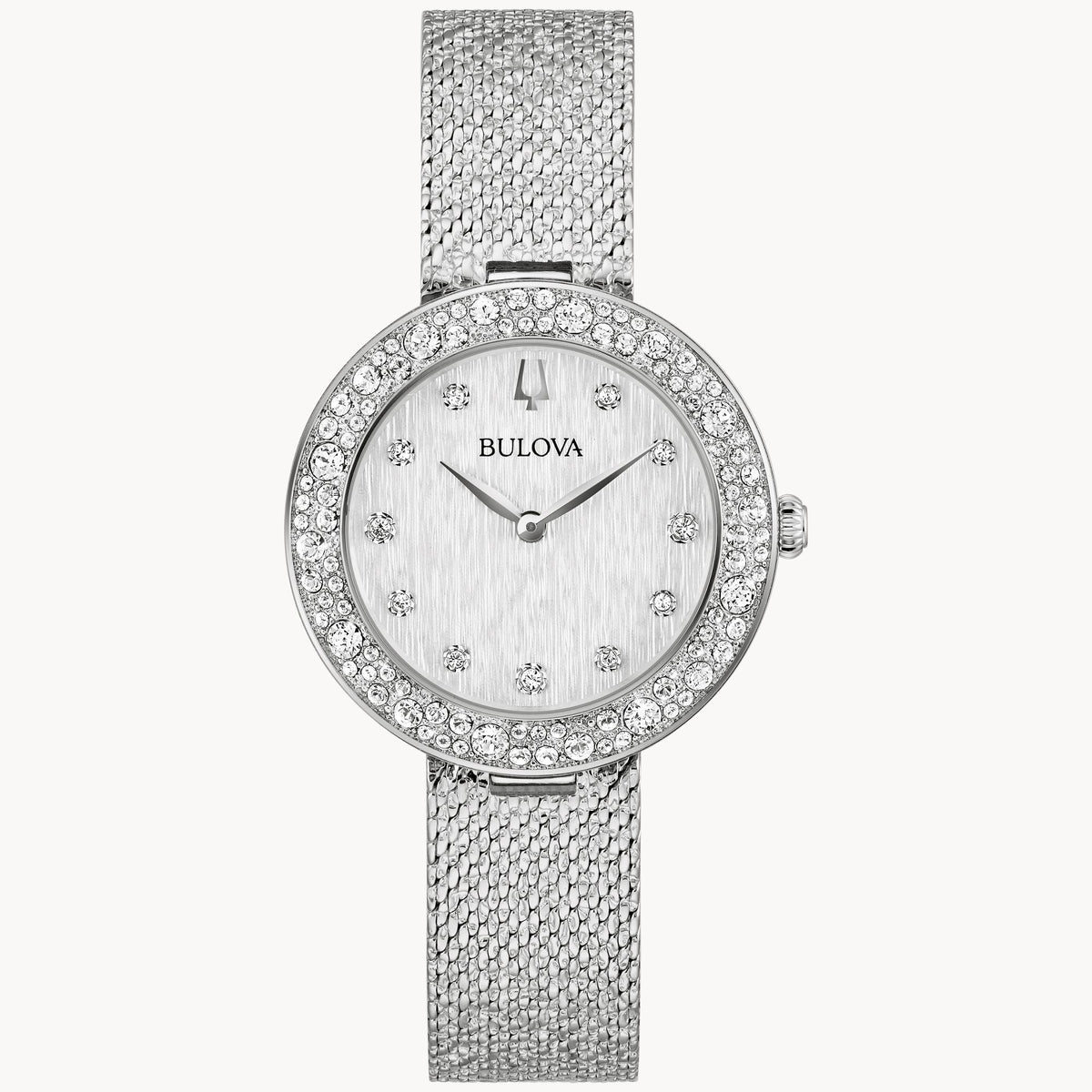 Bulova Crystal de dama correa mesh – 96L329