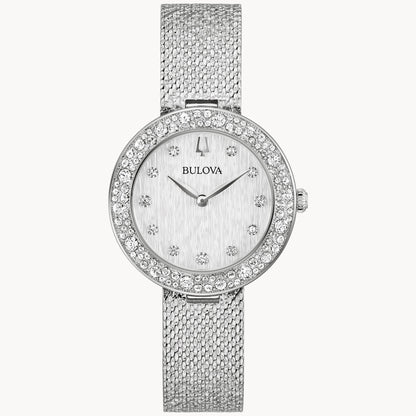 Bulova Crystal de dama correa mesh – 96L329