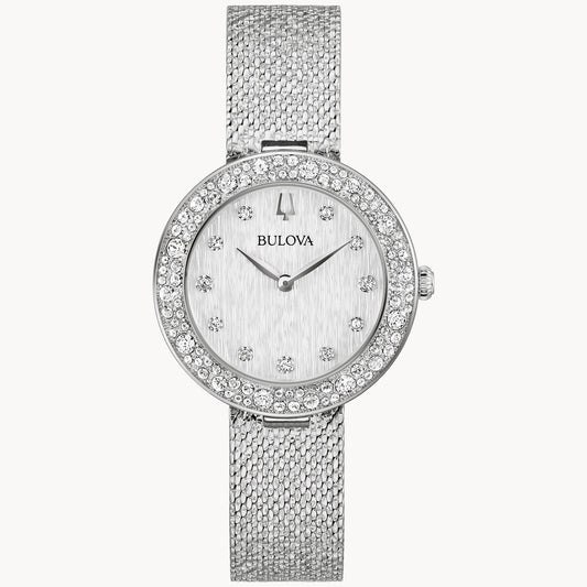 Bulova Crystal de dama correa mesh – 96L329