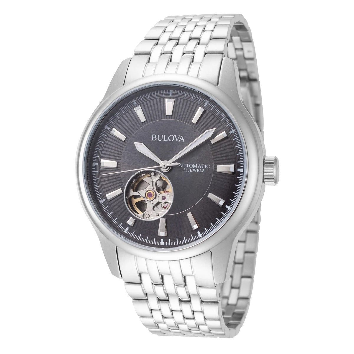 Bulova Classic Skeleton de hombre pulsera de acero inoxidable – 96A190
