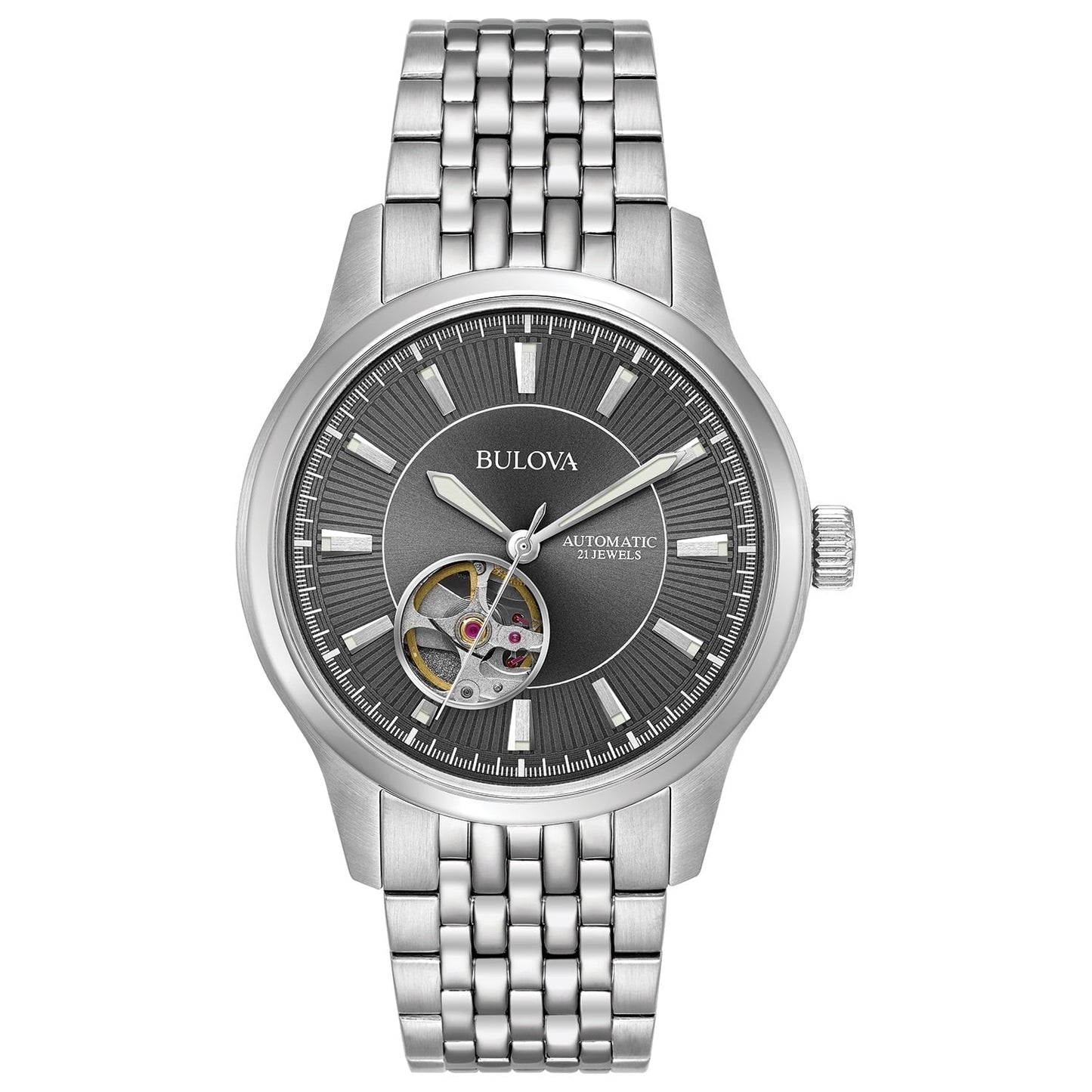 Bulova Classic Skeleton de hombre pulsera de acero inoxidable – 96A190