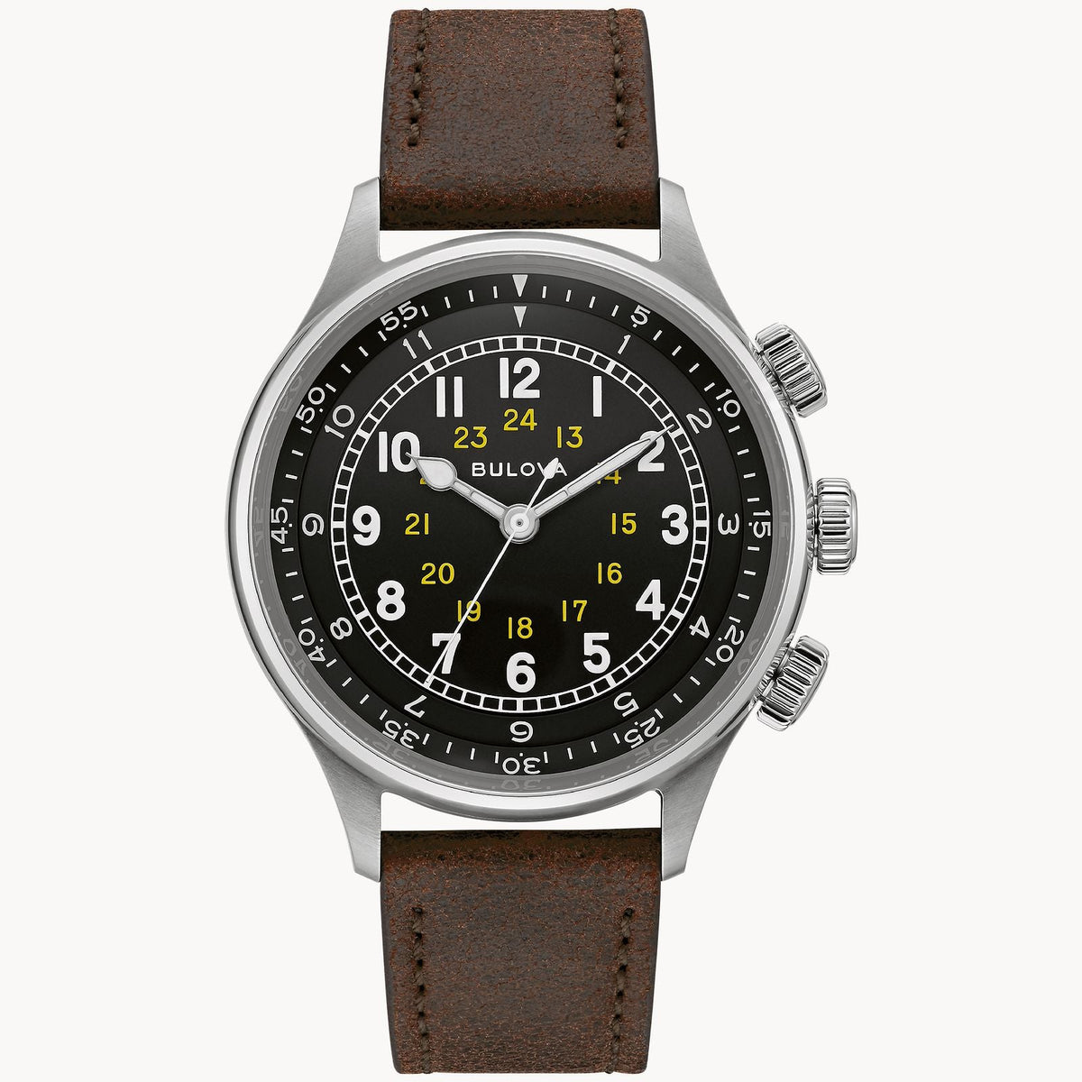 Bulova A-15 Pilot de hombre pulsera de cuero – 96A245