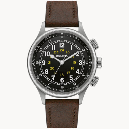 Bulova A-15 Pilot de hombre pulsera de cuero – 96A245