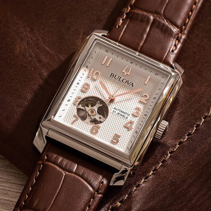 Bulova Sutton de hombre correa de piel 33 mm – 96A268