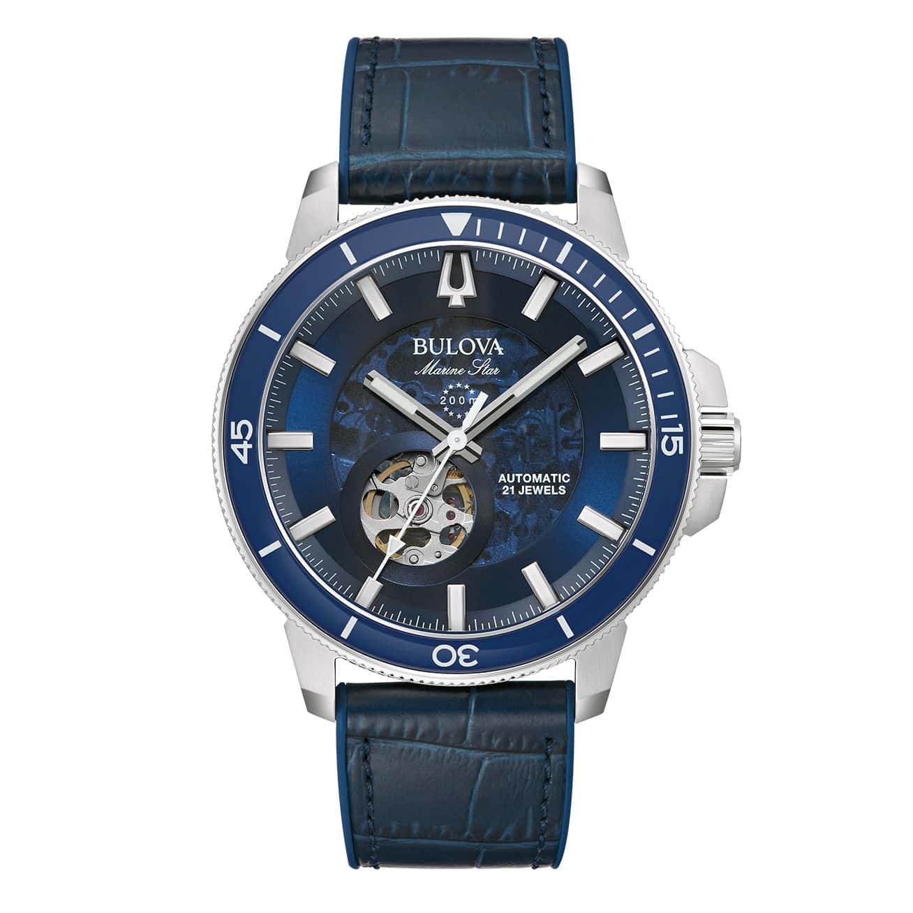 Bulova Marine Star para caballero pulsera de cuero – 96A291